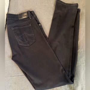 Level 99 Black Skinny Straight Jeans